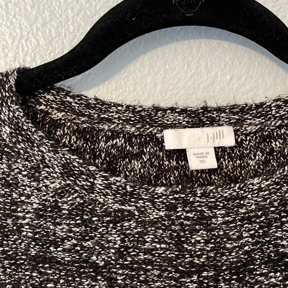 5/$25 | J JILL Black and White Striped Sweater Tunic - Picture 2 of 4